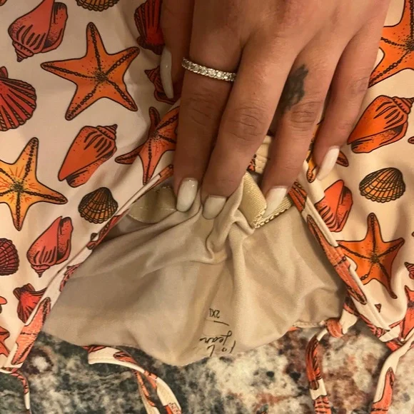 Orange and Seashell Print Bikini Set - Picture 4 of 4